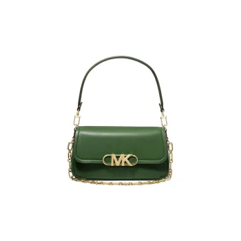 MICHAEL KORS PARKER Cow Leather Envelope Bag, Handbag, Shoulder Bag Medium Size Women's Green