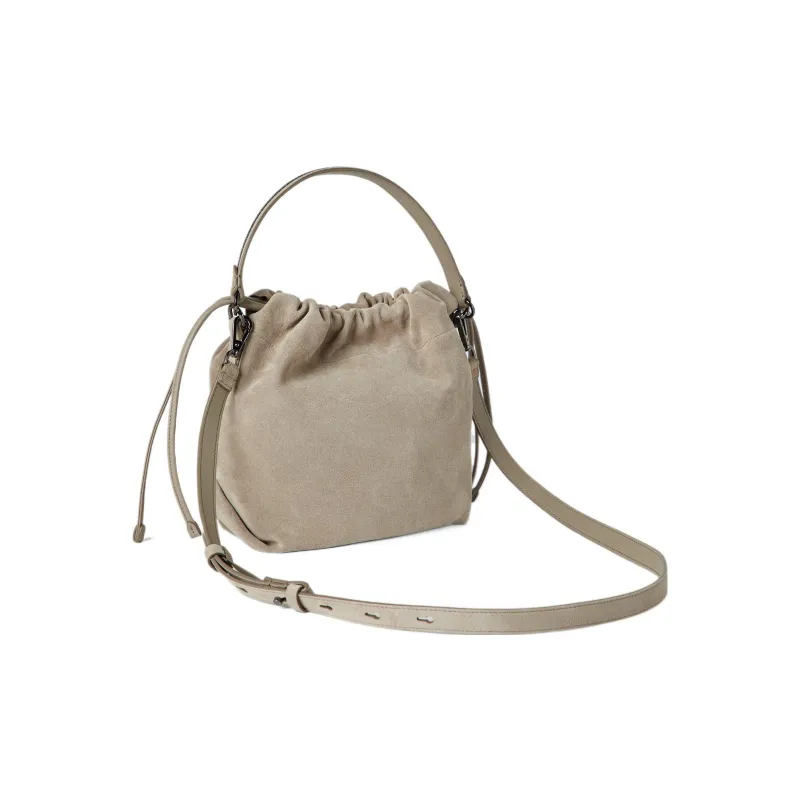 Brunello Cucinelli Suede Bucket Bags Shoulder Bags Women's Hazelnut-1