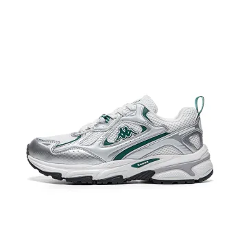 Kappa Wing Anti Slip Wear Resistant Breathable Lightweight Low Top Running Shoes Unisex Gray White