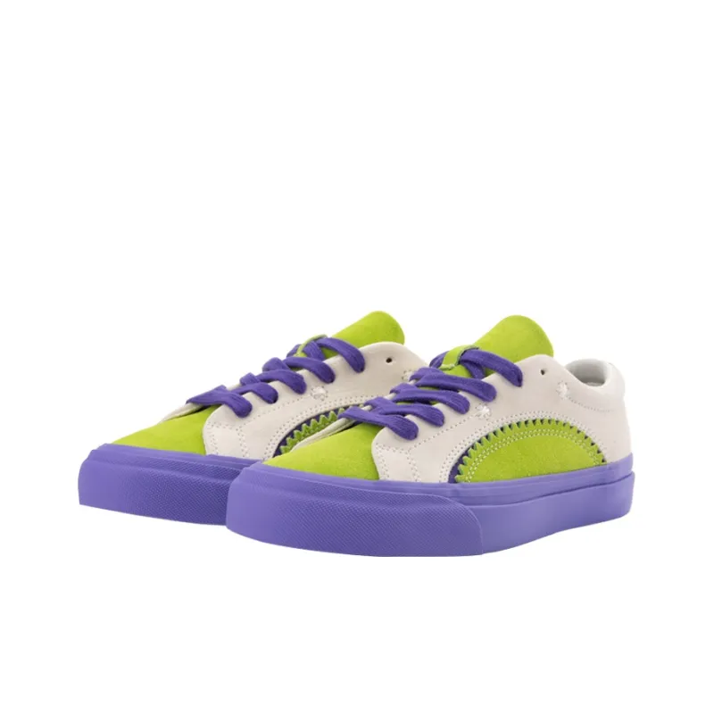 WANSWER Slip Resistant Cushioning Impact Resistance Wear Resistant Support Low Top Skateboard Shoes Unisex White Green-2