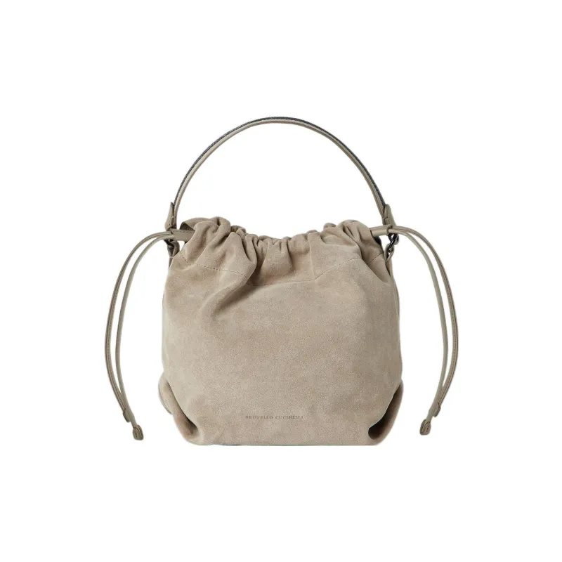 Brunello Cucinelli Suede Bucket Bags Shoulder Bags Women's Hazelnut-0