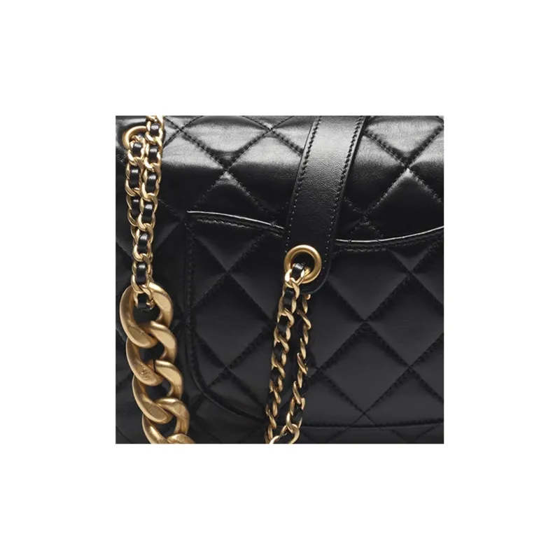 CHANEL 22P Lambskin Flap Bag, Chain Bag, Crossbody Bag, Shoulder Bag Trumpets Women's Black-2