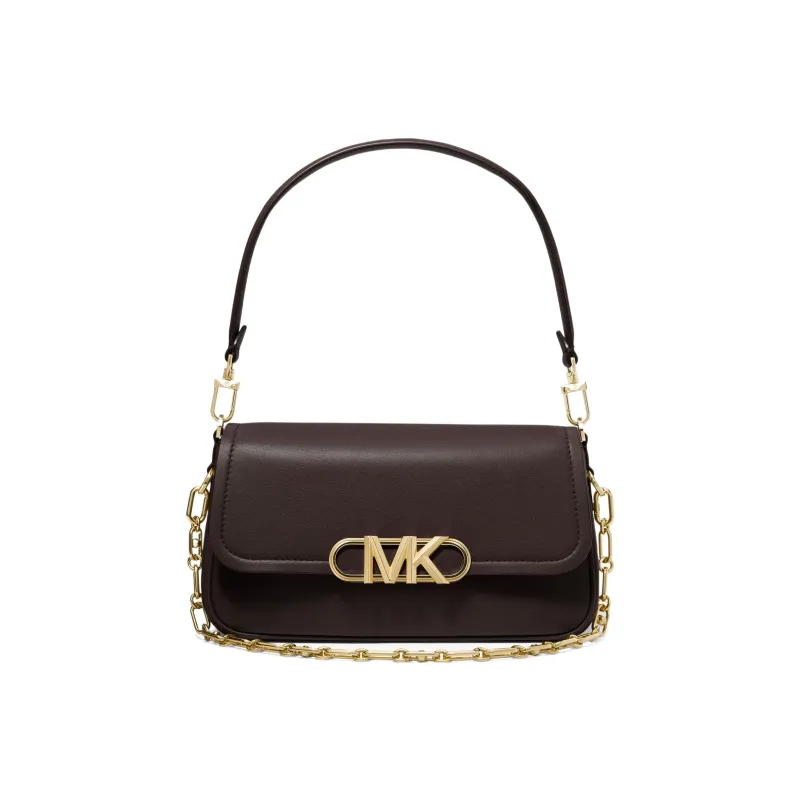 MICHAEL KORS PARKER Cow Leather Square Bag Handbag, Shoulder Bag Women's Chocolate-0