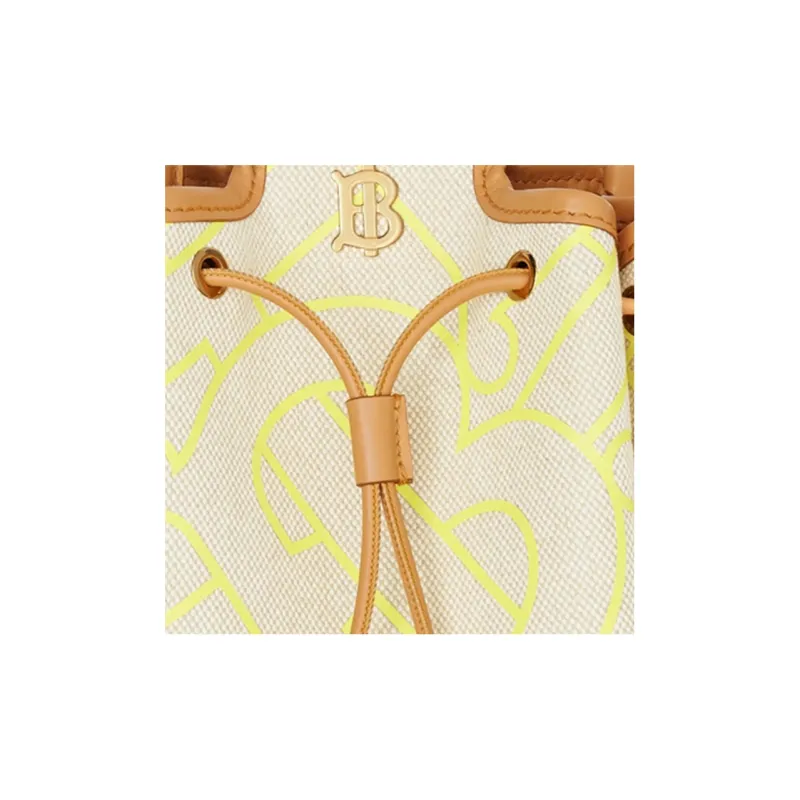 Burberry Canvas Leather Canvas Bag Bucket Bag Handbag Regular Women's Yellow-4