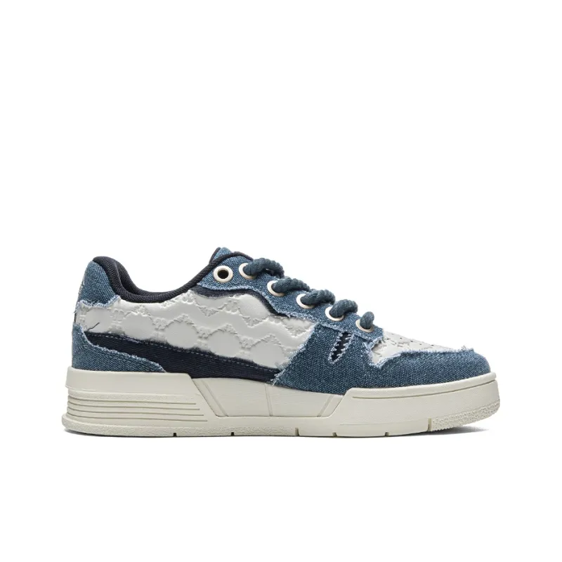 Kappa Durable Lightweight And Breathable Low Top Skateboard Shoes Unisex Heron Feather White-1