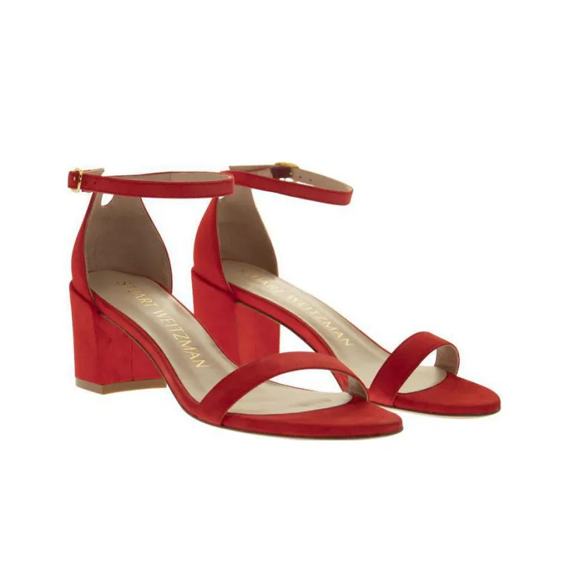 Stuart Weitzman/SW Simple One Strap Sandals Women's Red-3