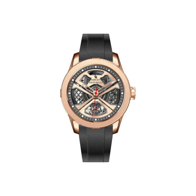 CHARLOTTE RAFFAELLI· The Heart Of Machinery Series X Mecha Wrist Watch Mechanical Movement Black Dial Men's Watches-0