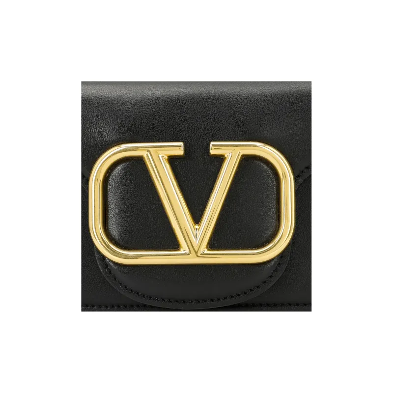 Valentino Locò Calfskin Baguette Bag One Shoulder Underarm Bag Handbag Mini Women's Black-5