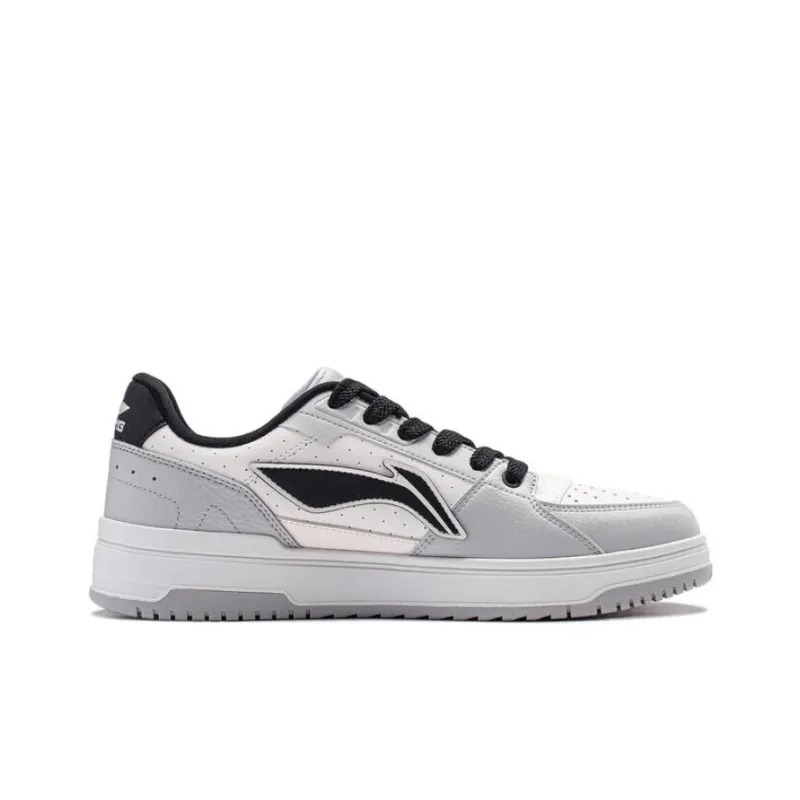 LiNing Tianji 2.0 Cushioning Low Top Skateboard Shoes Men's White Gray Black-1