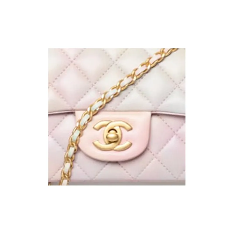 CHANEL Classic Flap CF Lambskin Shoulder Bag, Crossbody Bag, Handbag Mini Women's Light Pink-3