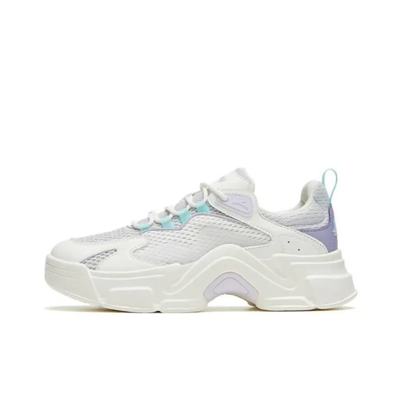 Anta Life Collection Bunny Wear Resistant Low Top Casual Shoes Women's White Purple Blue-0