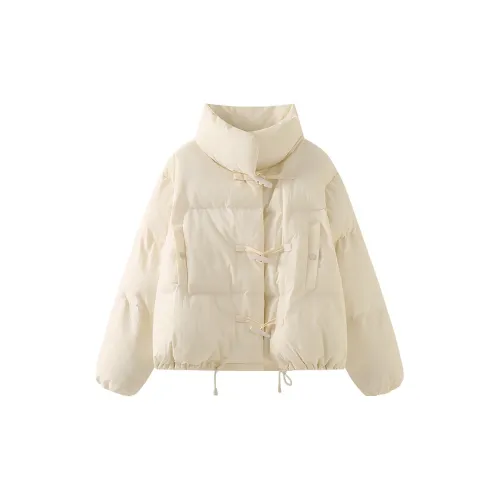 HUULOB Puffer Jackets Women's Ivory