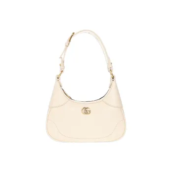 GUCCI Aphrodite Leather New Moon Shoulder Bag Handbag Shoulder Bag Women's Ivory