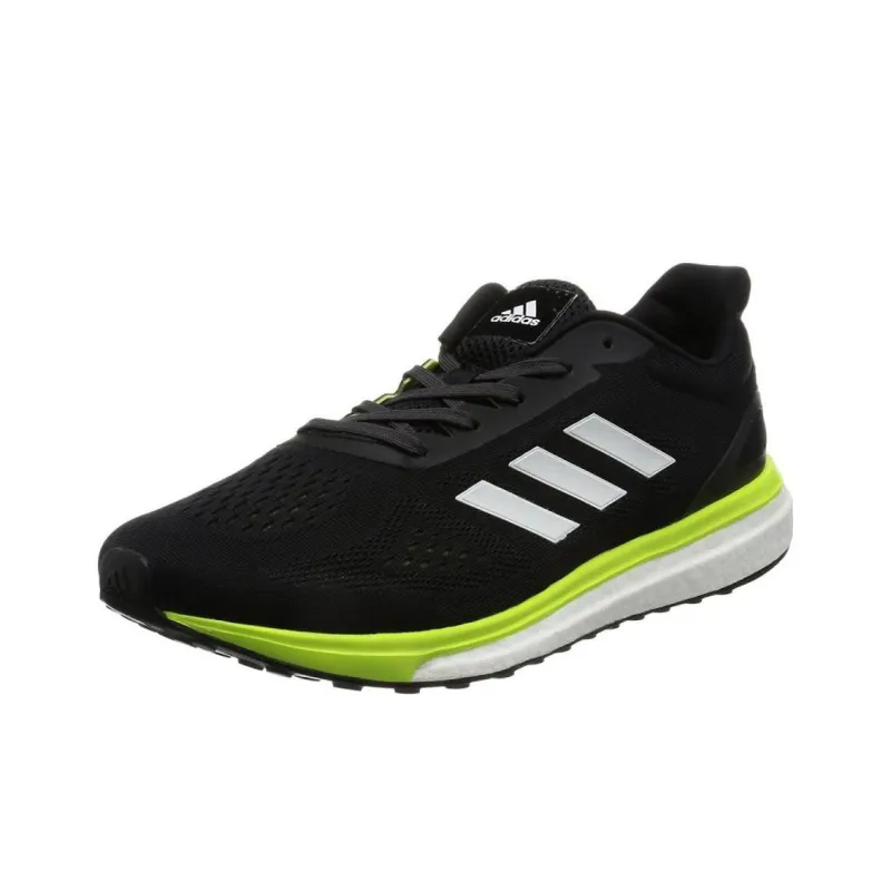 Adidas Response Super 2.0 Low Top Running Shoes Men's Black White Green-2