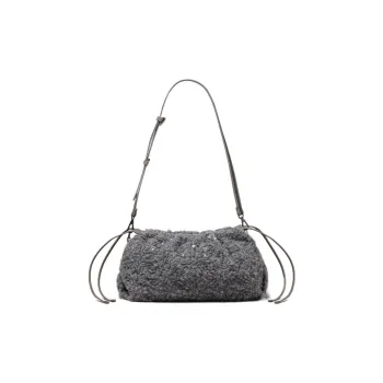 Brunello Cucinelli Initial Wool Blended With Polyamide Shoulder Bag Crossbody Bag Regular Women's Medium Gray
