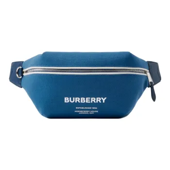 Burberry Cotton With Polyamide Fanny Pack Regular Men's Blue