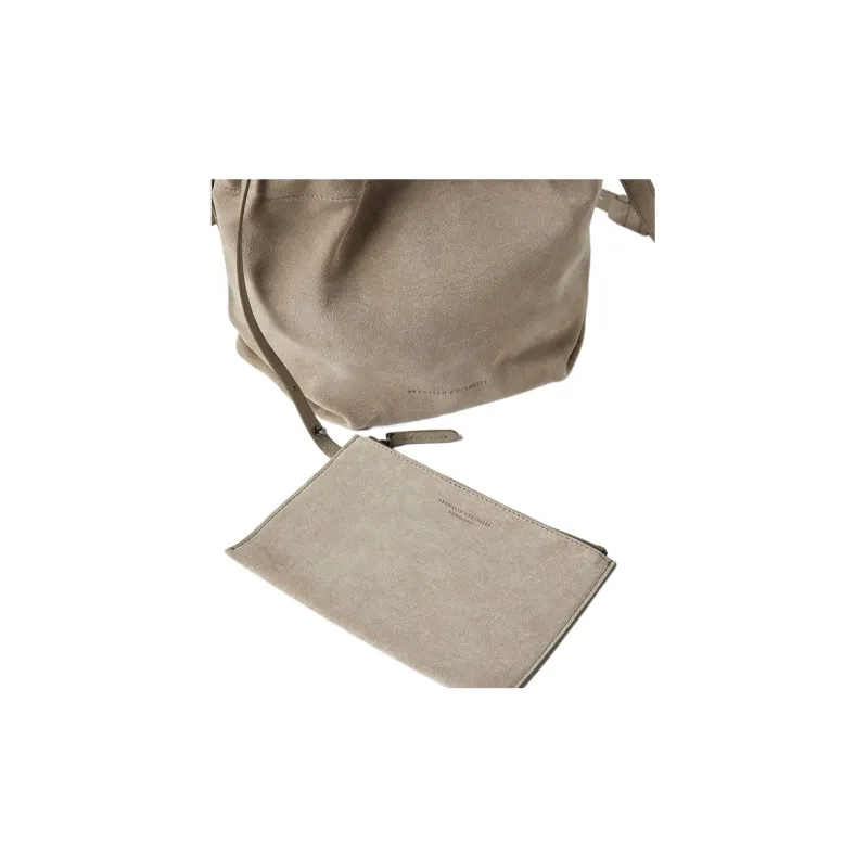 Brunello Cucinelli Suede Bucket Bags Shoulder Bags Women's Hazelnut-3