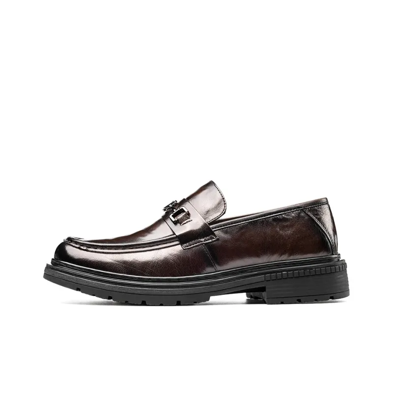 LAORENTOU Dress Shoes Men Low Top Black/Brown-5