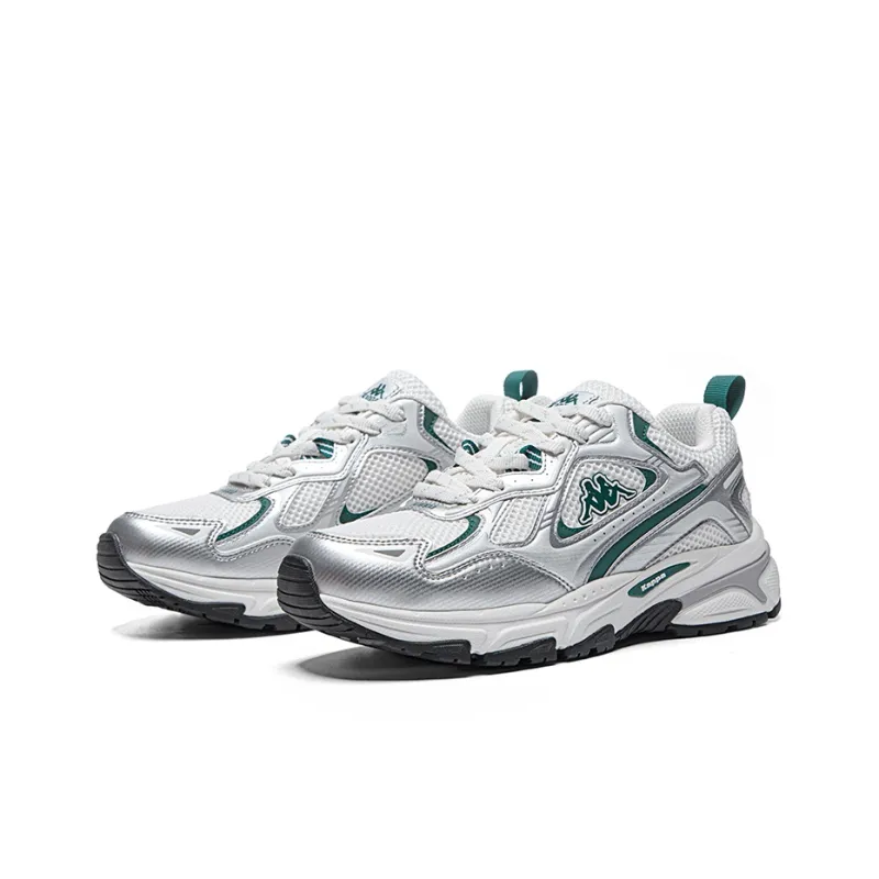 Kappa Wing Anti-Slip Wear-Resistant Breathable Lightweight Low-Top Running Shoes Unisex Gray White-2