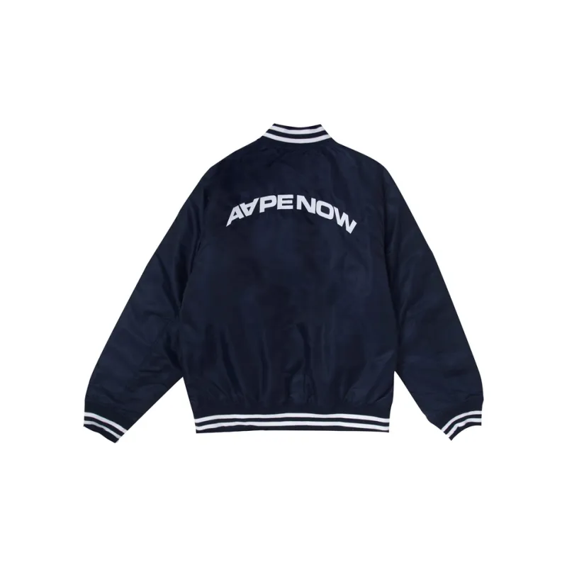 Aape By *A Bathing APE® Logo print Baseball collar Bomber Jacket-7
