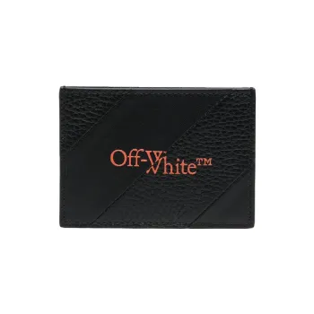 OFF WHITE Diag Intarsia Card Case Black/Orange