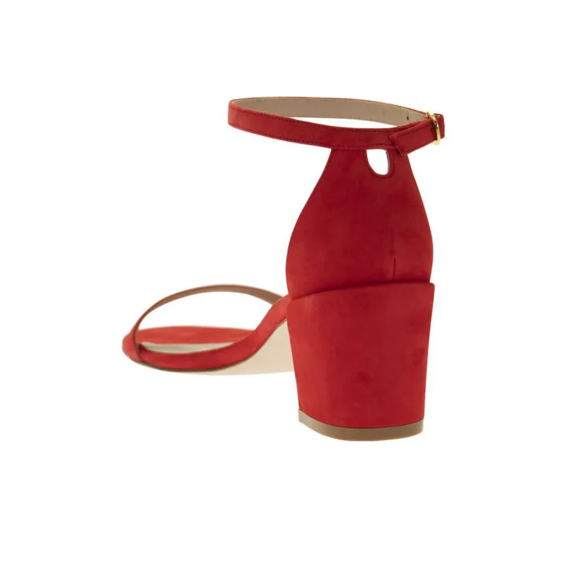 Stuart Weitzman/SW Simple One Strap Sandals Women's Red-4