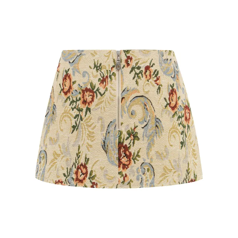 With Jean Casual Short Skirts Women's Multicolor-1