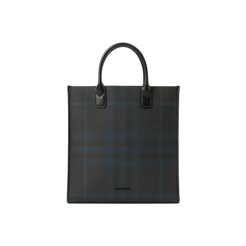 Burberry Leather Tote Bag Shopping Bag Handbag Regular Men's Marine Blue-0