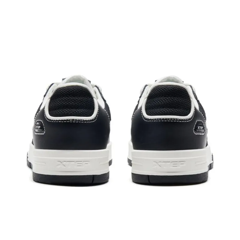 XTEP MAXX1.0 Slip Resistant Breathable Low Top Skateboard Shoes Women's Black White-4