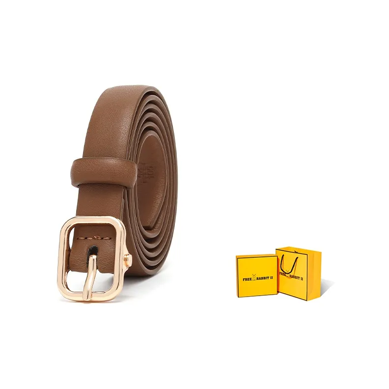 FREE RABBITⅡ New Arrival Decorative Hand Stitched Genuine Leather Leather Belts Women's 1.8cm-2