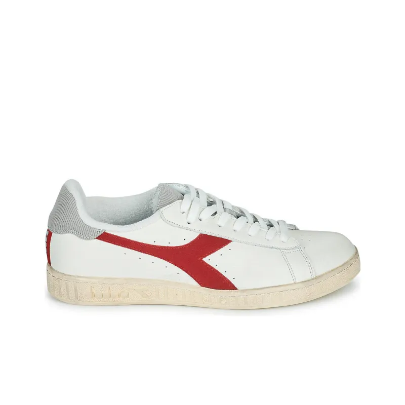 Diadora Heritage Slip-Resistant Low-Top Skateboard Shoes Unisex White Red-1