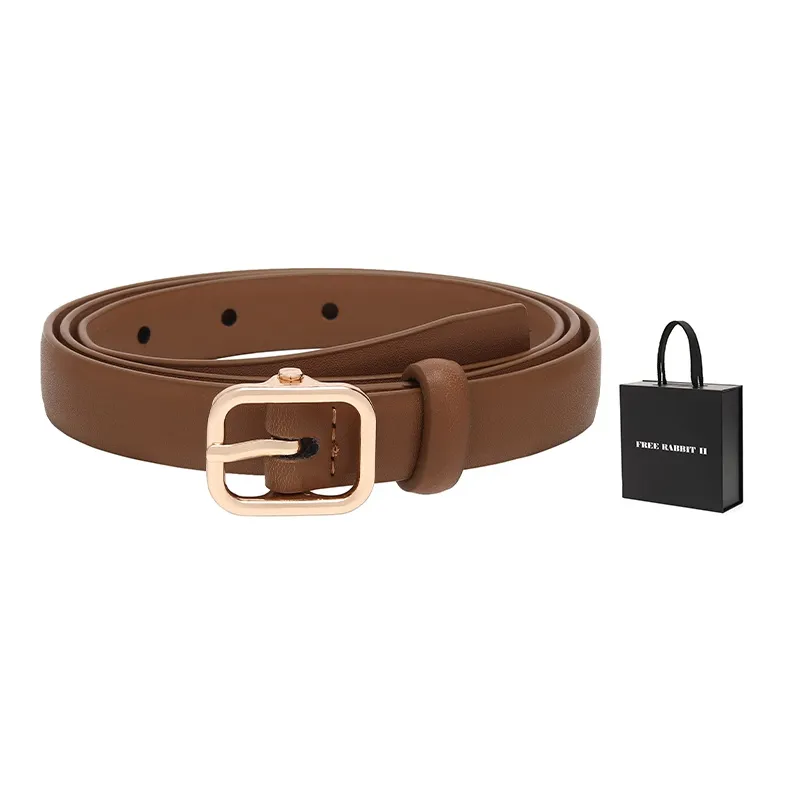 FREE RABBITⅡ New Arrival Decorative Hand Stitched Genuine Leather Leather Belts Women's 1.8cm-6