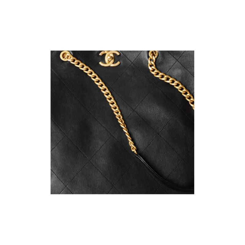 CHANEL Cow Leather MAXI Shopping Bag, Shoulder Bag, Handbag Regular Women's Black-3