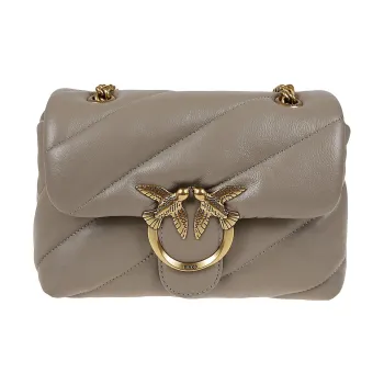 PINKO Soft Sheepskin Crossbody Bag, Shoulder Bag Women's Beige