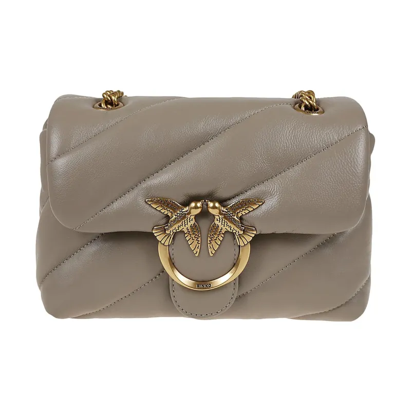 PINKO Soft Sheepskin Crossbody Bag, Shoulder Bag Women's Beige-0