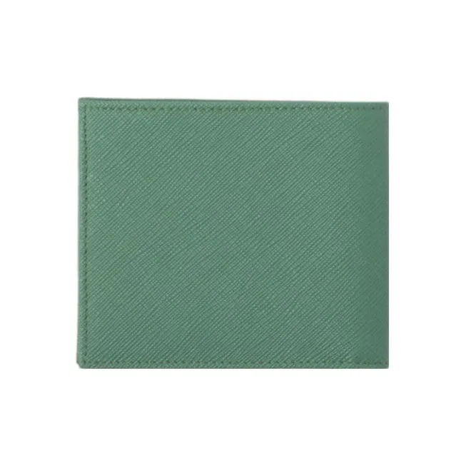 PRADA Saffiano Leather Wallet Men's Gray Green-1