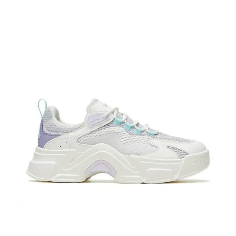 Anta Life Collection Bunny Wear Resistant Low Top Casual Shoes Women's White Purple Blue-1