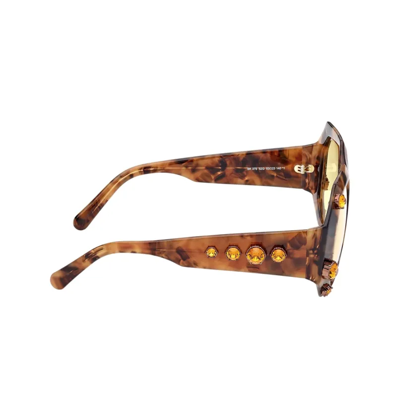 Swarovski Acetate Faux Crystal Irregular Shape Sunglasses Women's Tortoiseshell-3