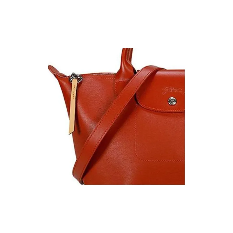 LONGCHAMP Le Pliage City Coated Canvas With Leather Handbag, Shoulder Bag, Crossbody Bag Regular Women's Orange Red-2