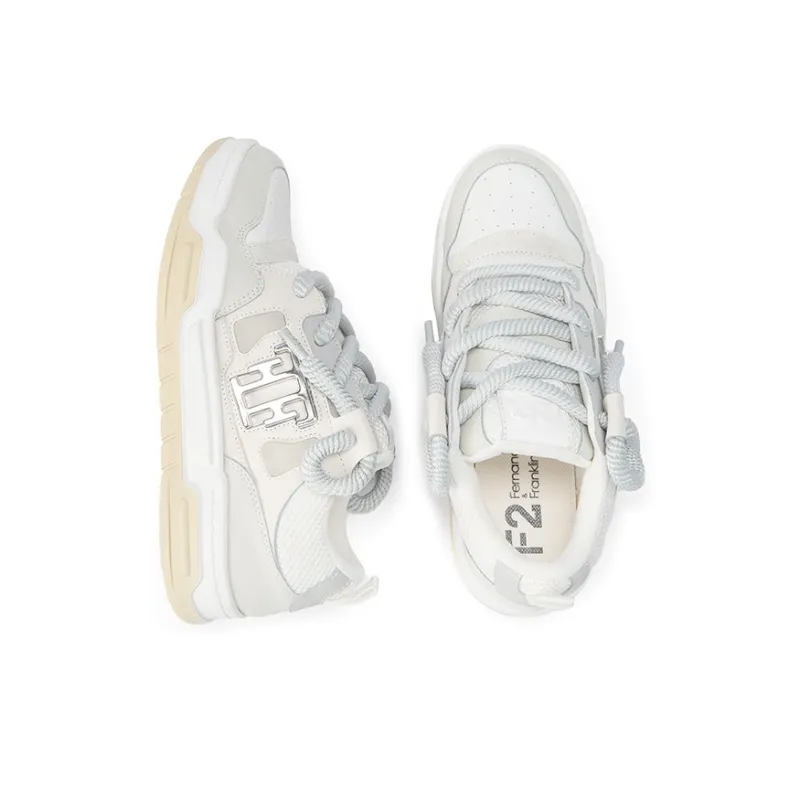 FERNANDA FRANKLIN Flying Fish Series Skateboard Shoes Men Low-Top White/Yellow-4