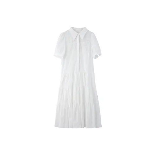 BASIC HOUSE Short-Sleeved Dresses Women's White