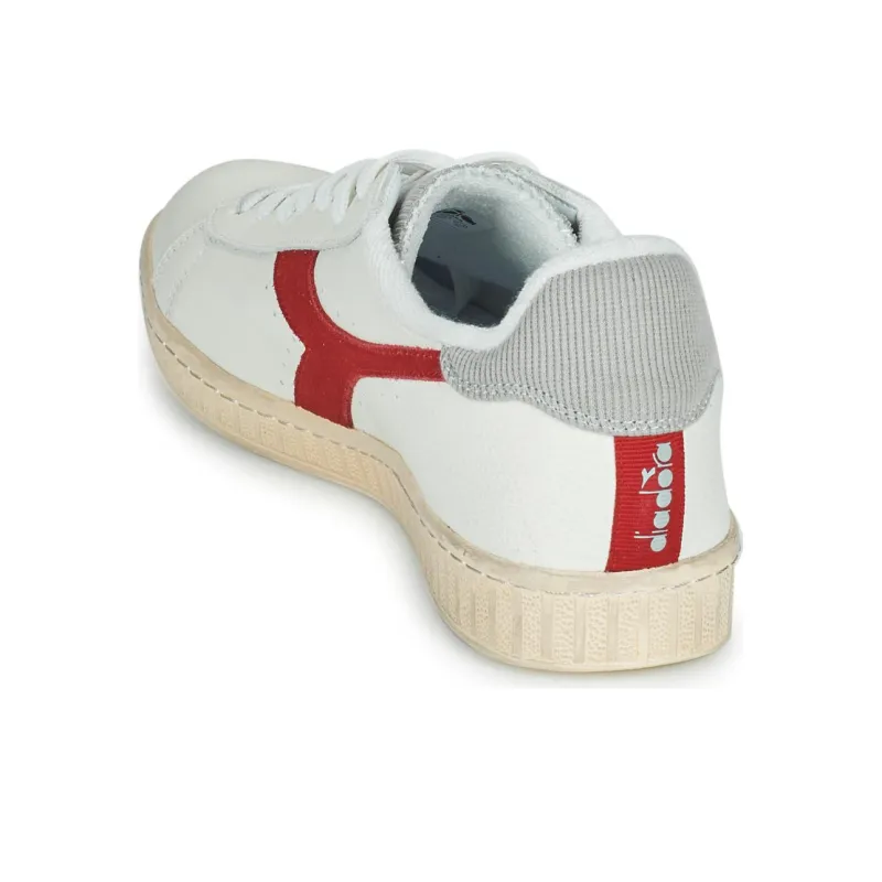 Diadora Heritage Slip-Resistant Low-Top Skateboard Shoes Unisex White Red-3