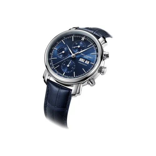 EMILE CHOURIET Automatic Mechanical Movement Men's Watches Watch 42mm Blue Dial Stainless Steel Case Cow Leather Strap