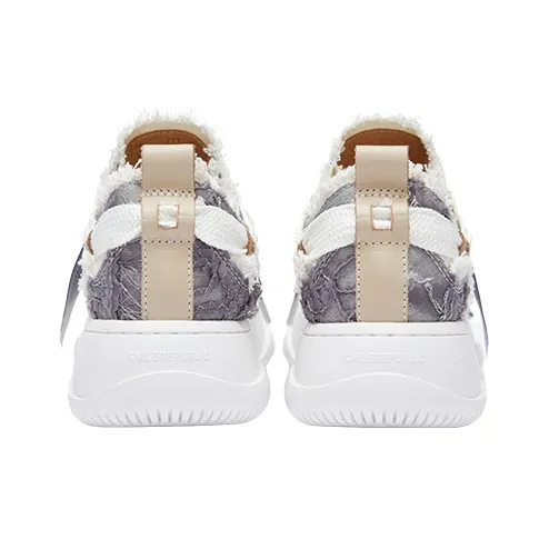 SMILEREPUBLIC Silver Frost Rose Height Increasing Low-Top Canvas Shoes Unisex Gray-4