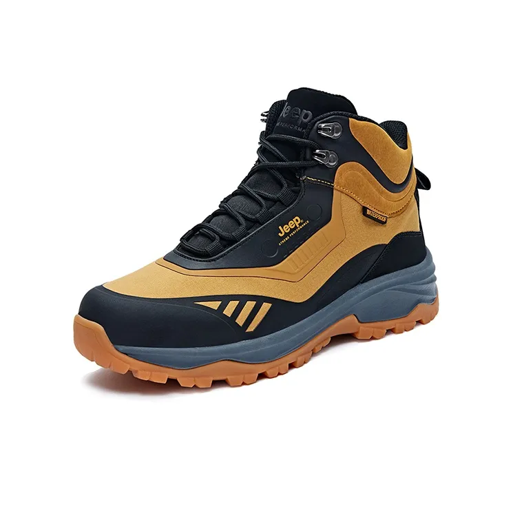Jeep Cushioning Anti Slip Wear Resistant Water Resistant Coverage High Top Outdoor Shoes Unisex Orange Yellow-1