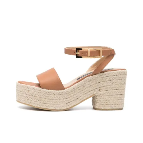 SERGIO ROSSI 90mm Open toe Raffia Platform Sandals