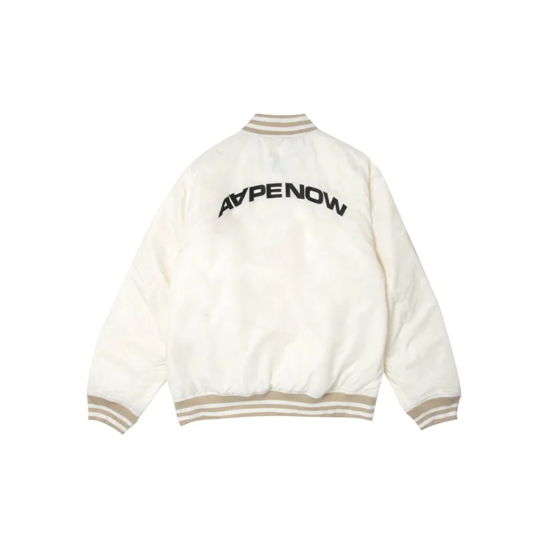 Aape By *A Bathing APE® Logo print Baseball collar Bomber Jacket-5