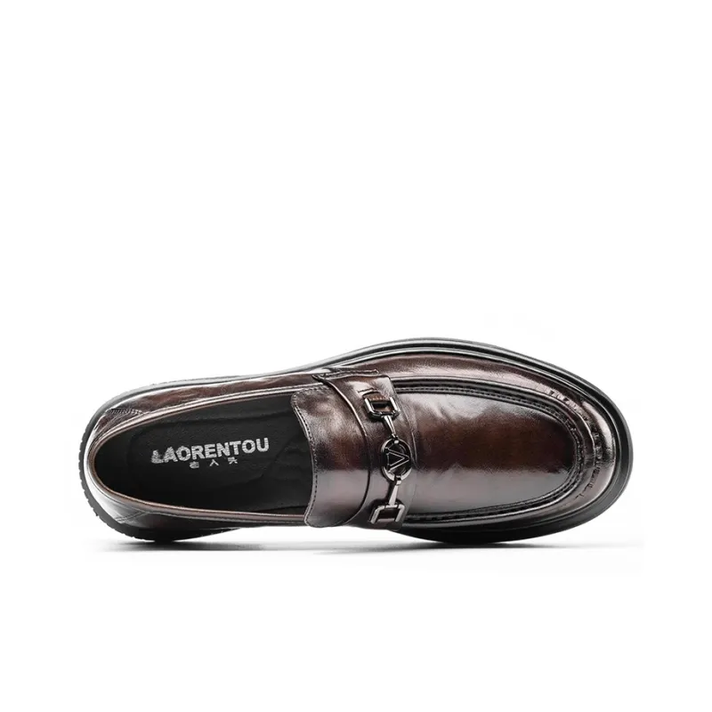 LAORENTOU Dress Shoes Men Low Top Black/Brown-9