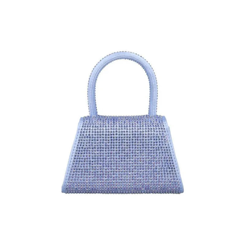 Self-portrait Silk Satin Shoulder Bag Crossbody Bag Handbag Mini Women's Blue Purple-3