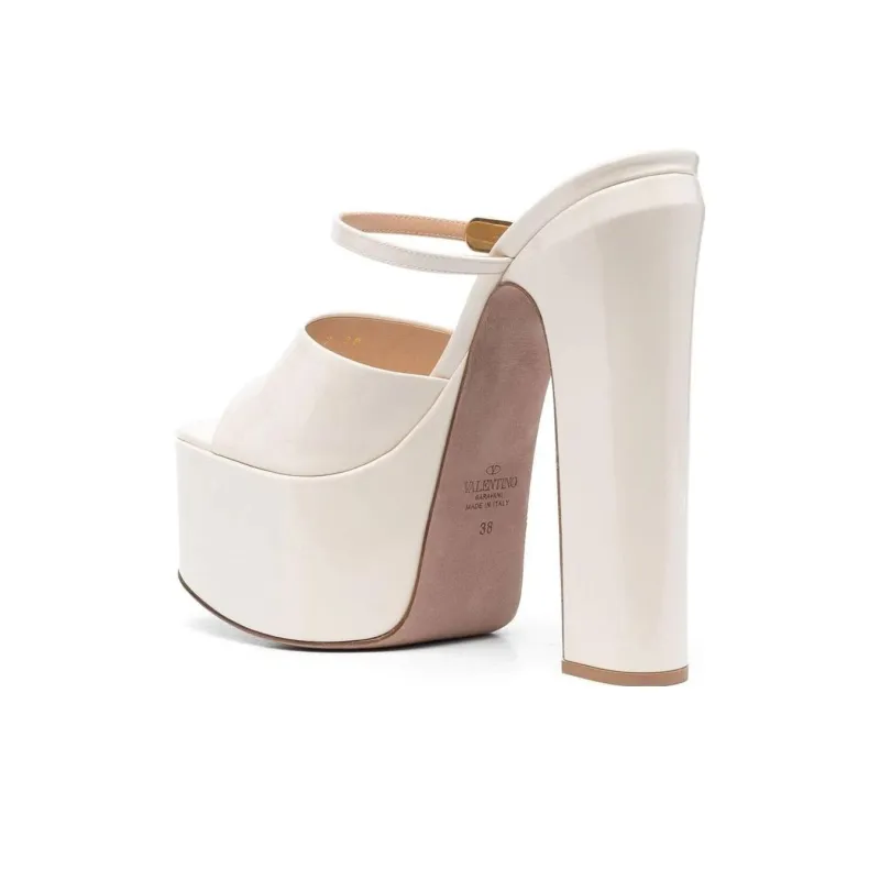 Valentino Tan Go One Strap Sandals Women's Ecru-3